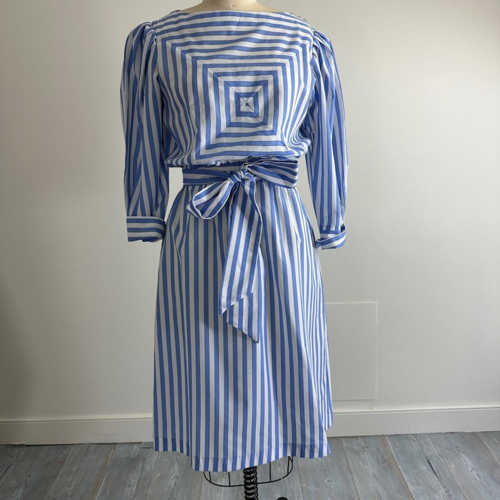 Vintage 80s Stranger Things Optical Secretary Dress M